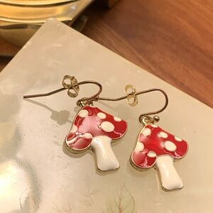 Red and White Mushroom Earrings
